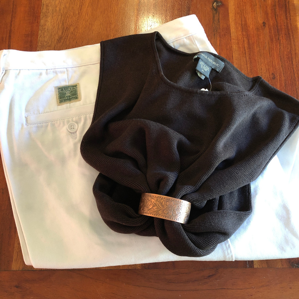 VTG Ralph Lauren White Khaki 12 Cotton - Picture 2 of 16